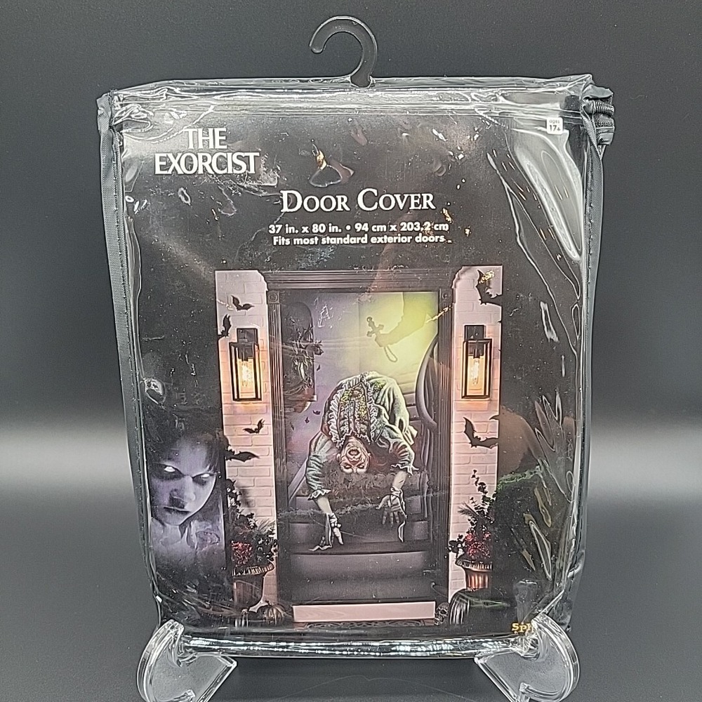 The Exorcist Movie Door Cover Cloth Halloween Decor Pazuzu Possessed Down Stairs